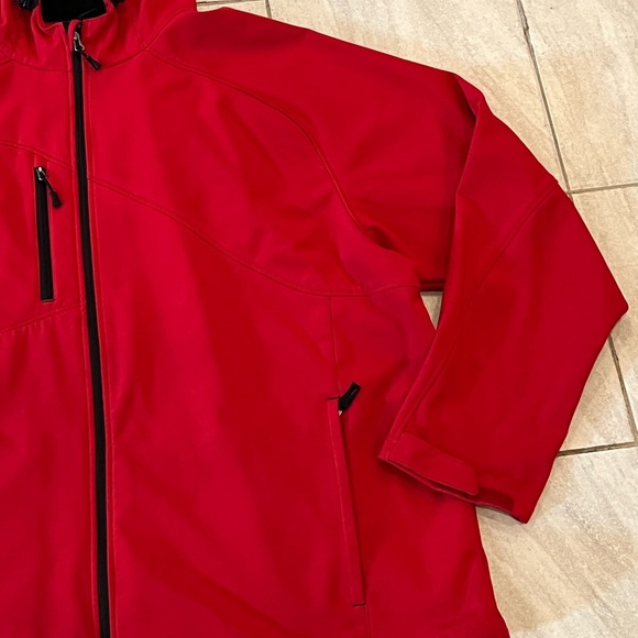 North End Men's Prospect Fleece Soft Shell Hooded Red Jacket/size 3XL - Picture 7 of 14